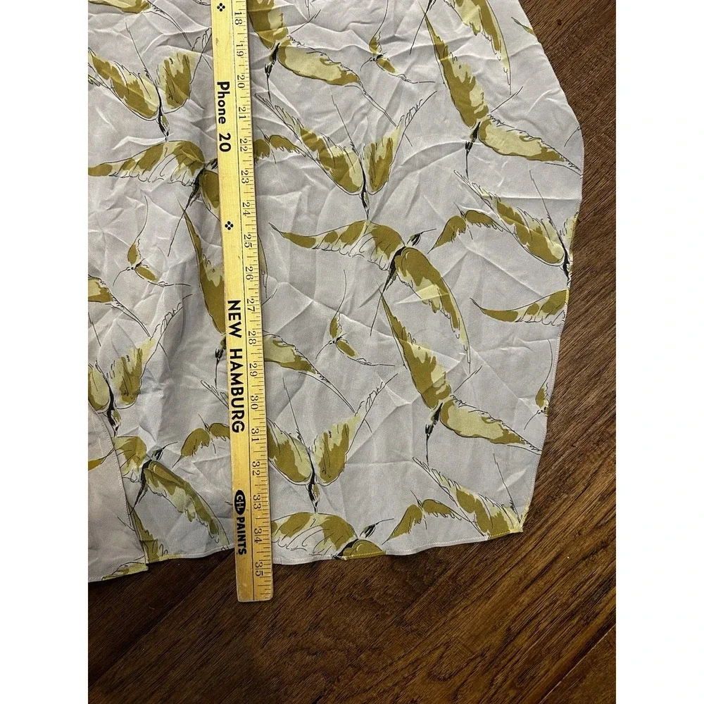 Valentino Dress Silk SS2022 Bird Floral Drape Dress MIDI Tank Beige Size 38 - Picture 9 of 11